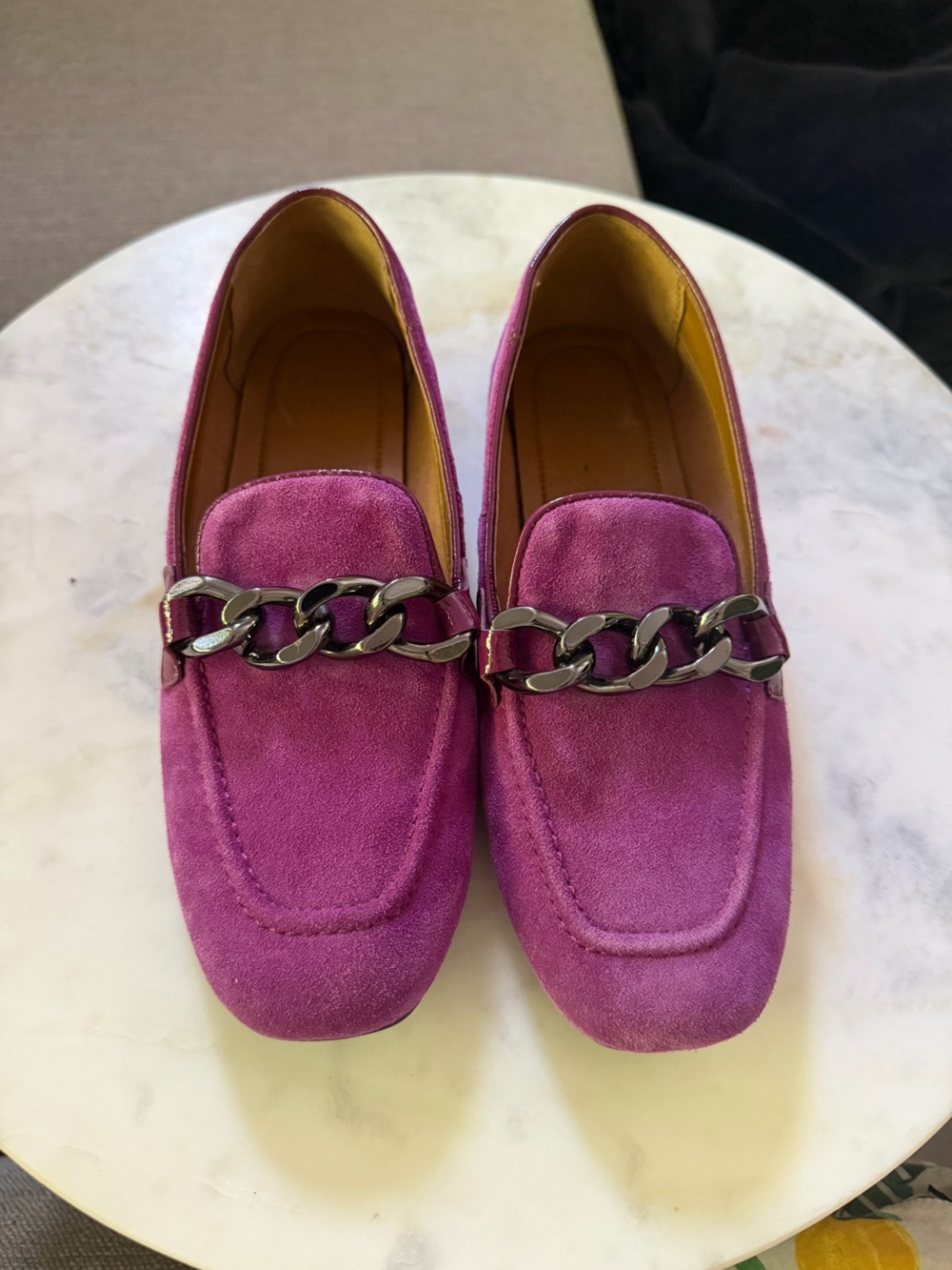 Women’s size 6.5 Donald Pliner Bethany slip on suede loafers purple - Picture 10 of 10